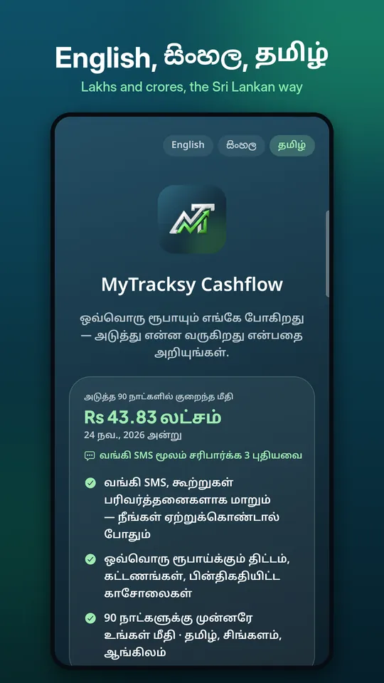 English, Sinhala and Tamil — lakhs and crores, the Sri Lankan way