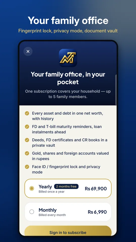 Your family office: fingerprint lock, privacy mode and a document vault